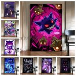 Pokémon Gengar Watercolor Wall Art Canvas Poster