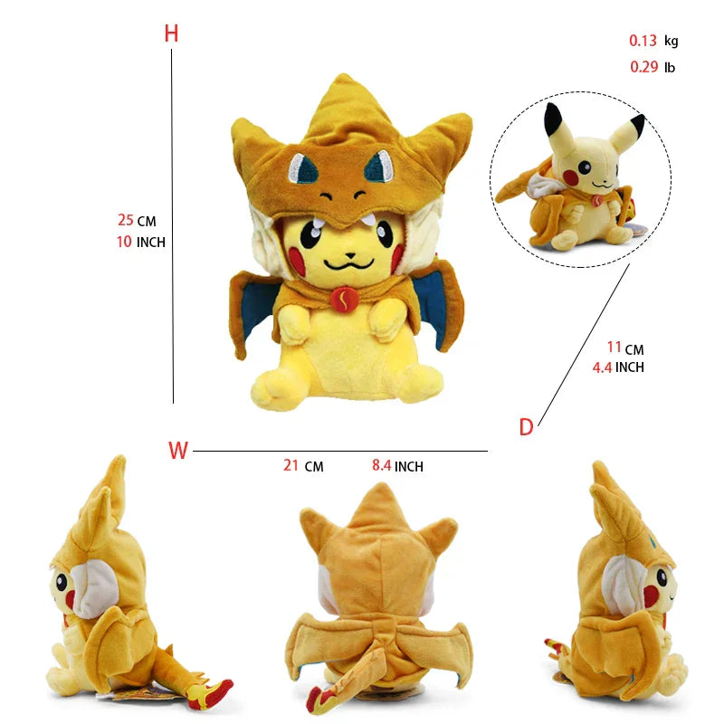 Pikachu & Eevee Cosplay Plush Collectible Toy (20–30CM) - Image 5