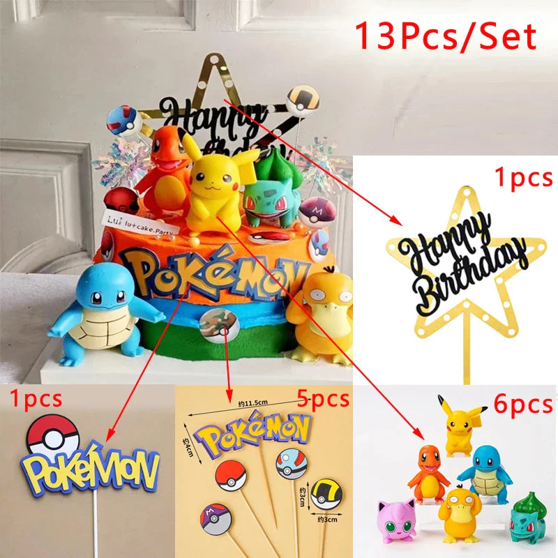 13pcs Pokémon Cartoon Cake Topper Toy Figures - Image 5