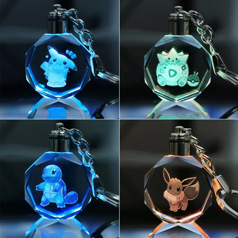 Pikachu Crystal LED Keychain - Image 2