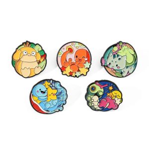 Pokémon Character Collectible Metal Brooch Set