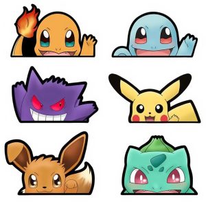 New Pokémon Animation Car Stickers Waterproof Decals