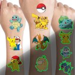 Pokémon Glow-in-the-Dark Anime Tattoo Stickers