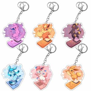 Pokémon Eeveelution Character Acrylic Keychain Set