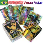 100Pcs Portuguese Holographic Pokémon Cards
